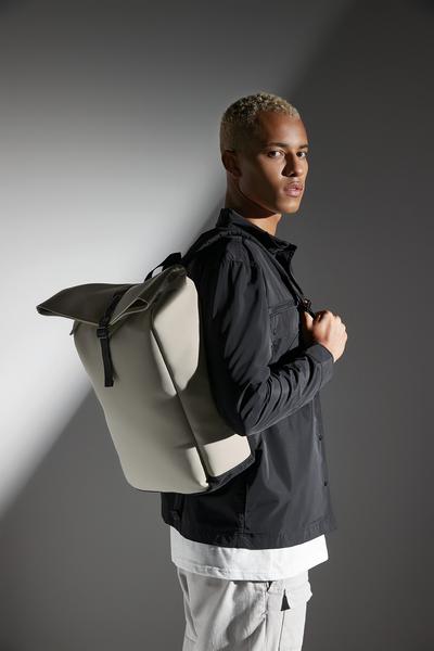 Matte PU Roll-Top Backpack