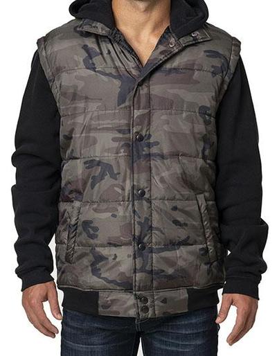 Hooded Fleece Sleeved Puffer Vest