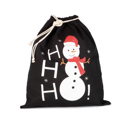 Sac coton à cordon motif bonhomme de neige