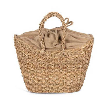 Sac panier demi-lune en jonc de mer