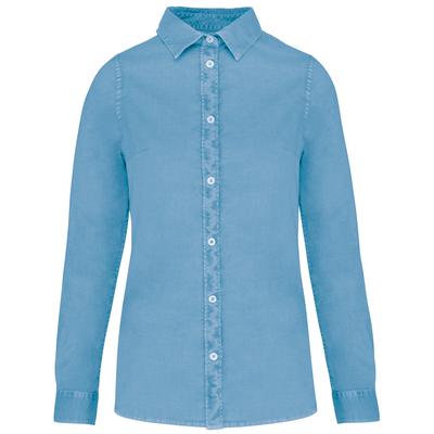 Chemise délavée en coton twill femme - 135g