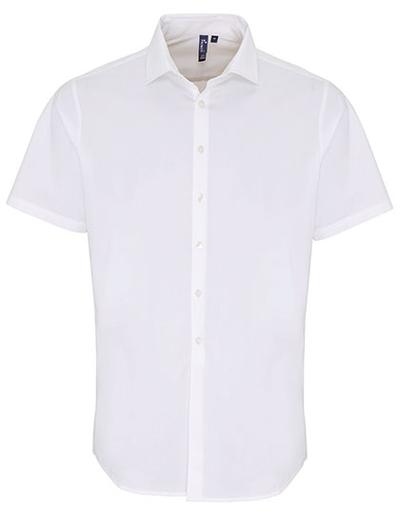 Men's Stretch Fit Poplin Short Sleeve Cotton Shirt