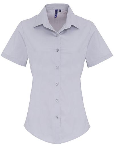 Women's Stretch Fit Poplin Short Sleeve Cotton Shirt