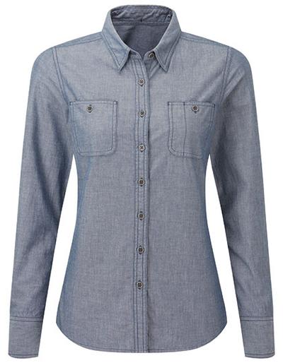 Women's Organic Chambray Fairtrade Long Sleeve Shirt